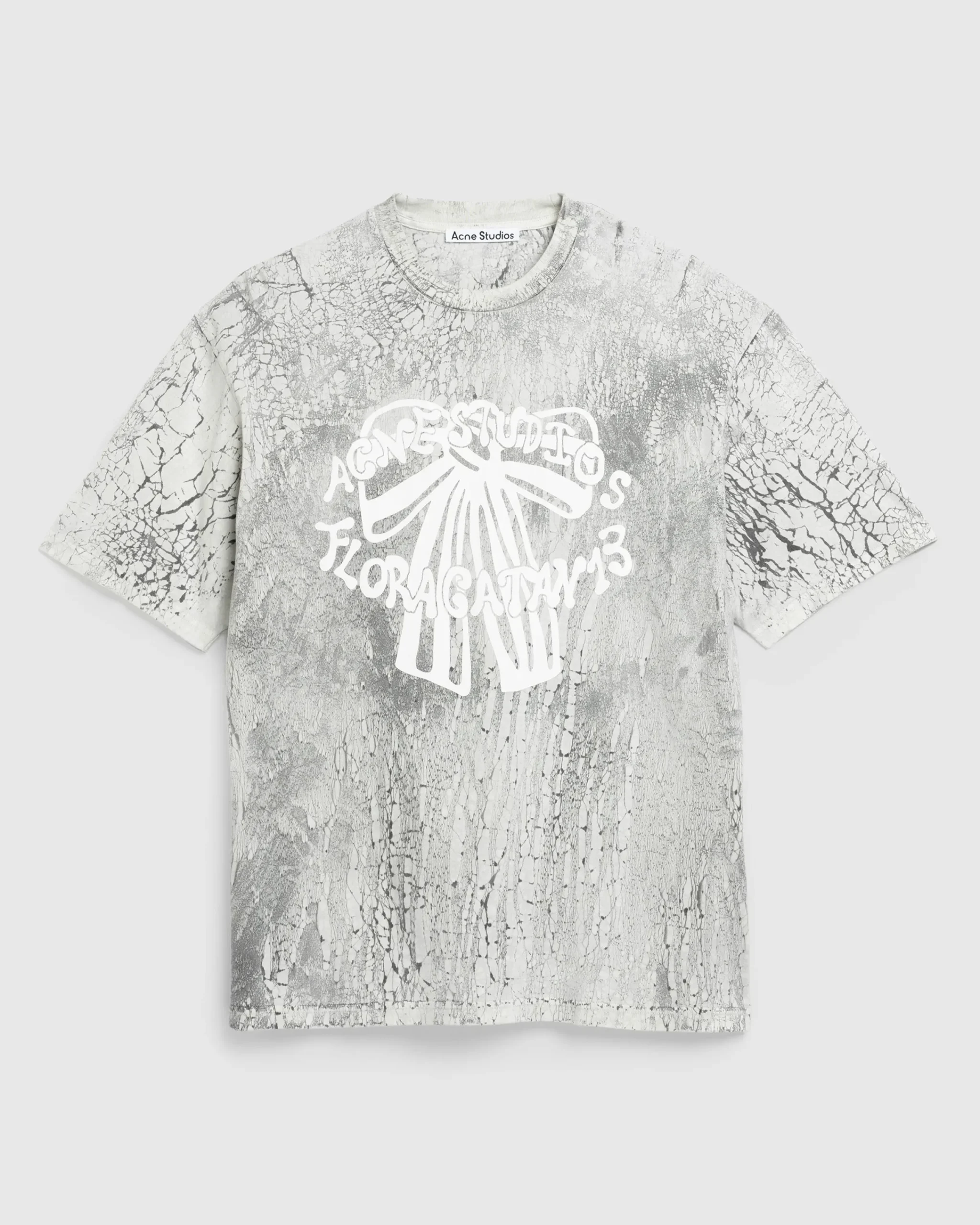 Acne Studios Plaster Print T-Shirt Faded Black- Tops
