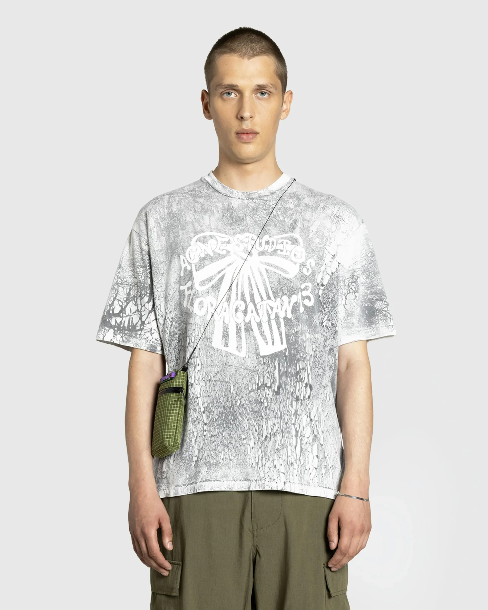 Acne Studios Plaster Print T-Shirt Faded Black- Tops