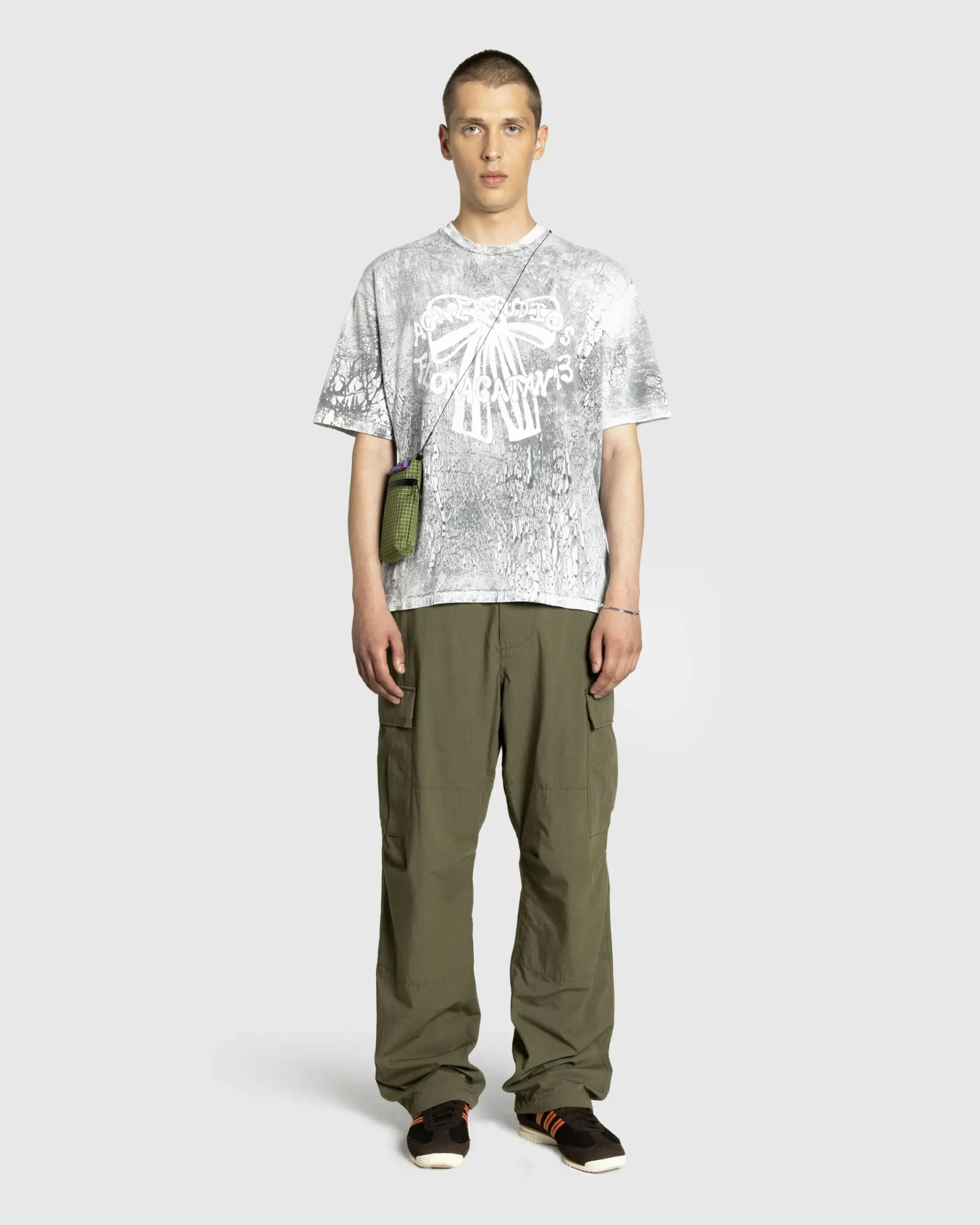 Acne Studios Plaster Print T-Shirt Faded Black- Tops