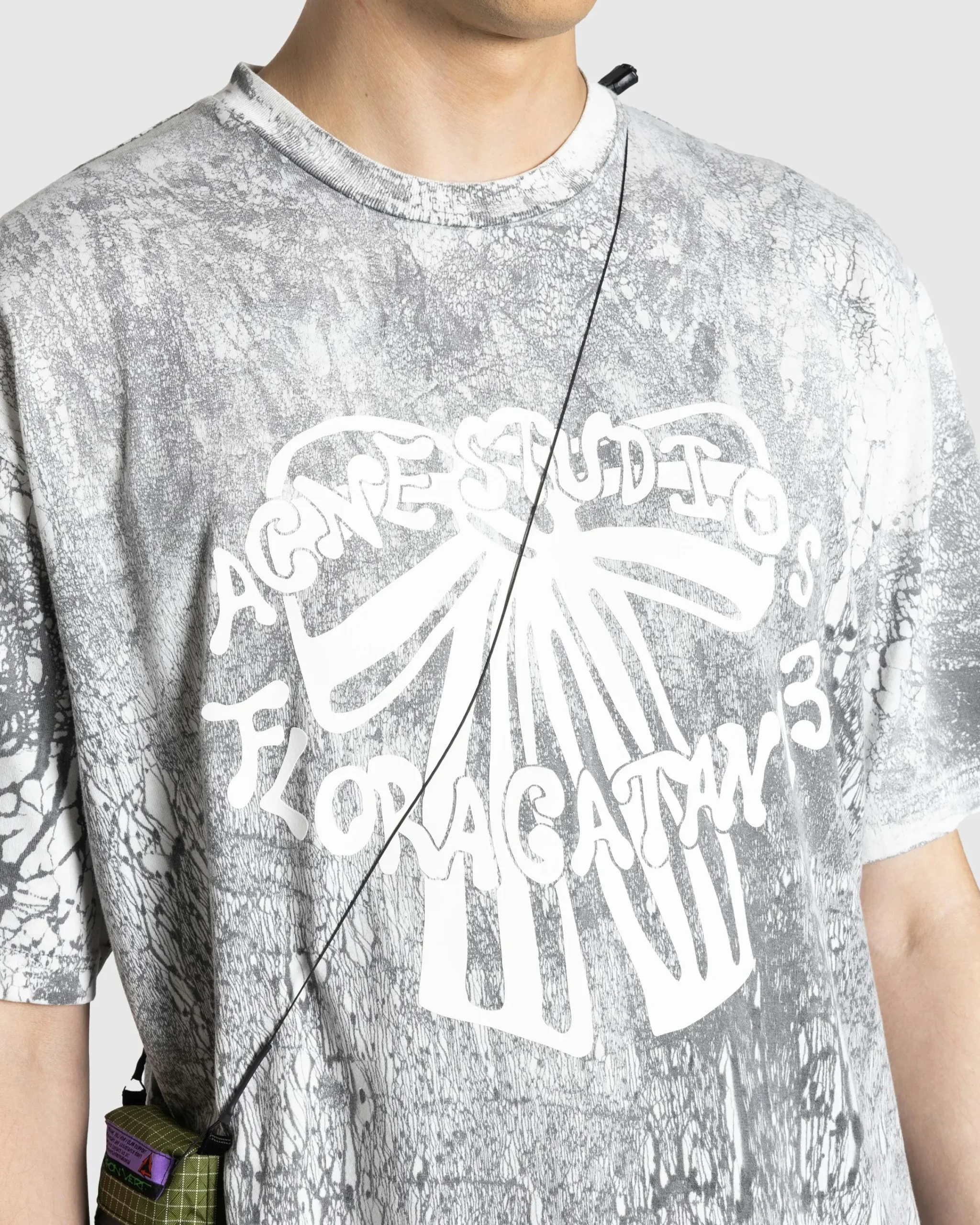 Acne Studios Plaster Print T-Shirt Faded Black- Tops