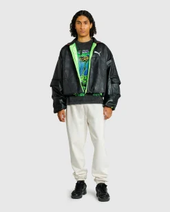 Puma Pleather Jacket Black- Outerwear