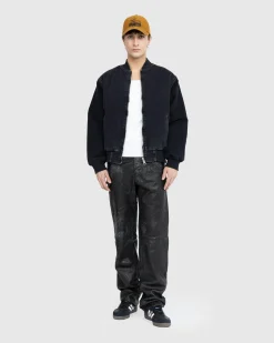 Diesel P-MACS-LTH Leather Trousers Black- Pants