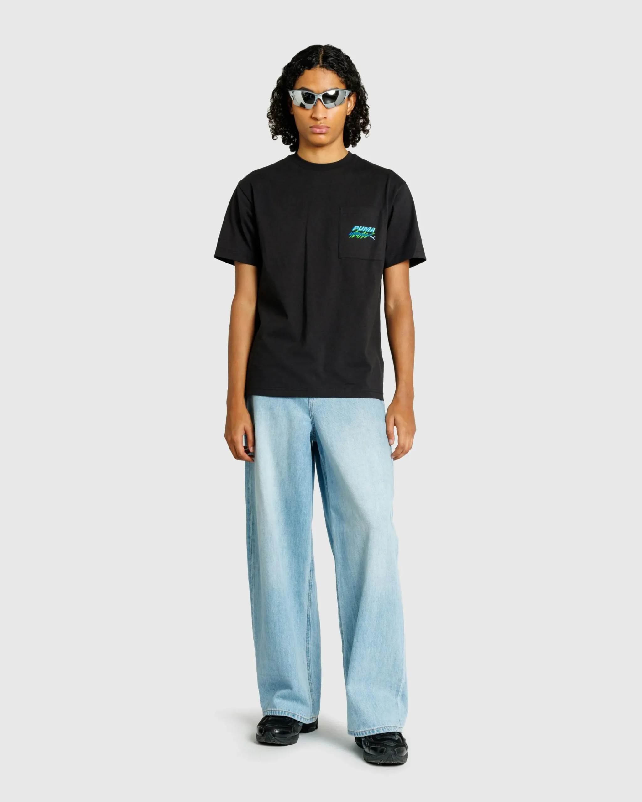 Puma Pocket T-Shirt Black- Tops