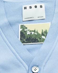 Highsnobiety HS05 Poly Knit Cardigan Light Blue- Knitwear