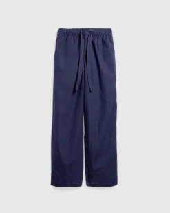 Tekla Poplin Pyjamas Pants True Navy- Underwear And Loungewear