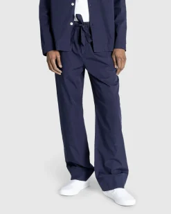 Tekla Poplin Pyjamas Pants True Navy- Underwear And Loungewear
