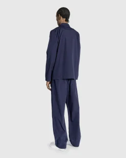 Tekla Poplin Pyjamas Pants True Navy- Underwear And Loungewear