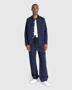 Tekla Poplin Pyjamas Shirt True Navy- Underwear And Loungewear