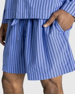 Tekla Poplin Pyjamas Shorts Boro Stripes- Underwear And Loungewear