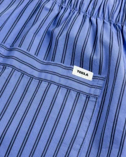 Tekla Poplin Pyjamas Shorts Boro Stripes- Underwear And Loungewear