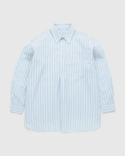 Our Legacy Popover Shirt Blue Stripe- Shirts