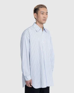 Our Legacy Popover Shirt Blue Stripe- Shirts