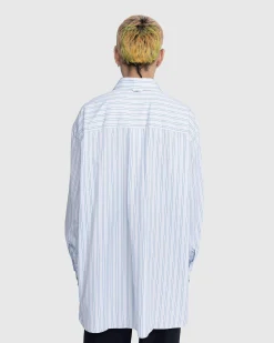 Our Legacy Popover Shirt Blue Stripe- Shirts