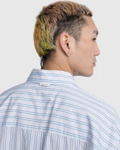 Our Legacy Popover Shirt Blue Stripe- Shirts