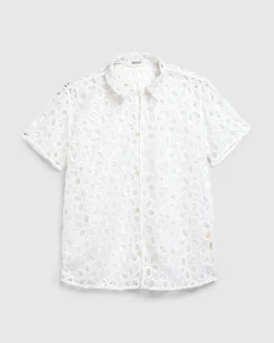 Bode Primrose Lace Short-Sleeve Shirt- Shirts