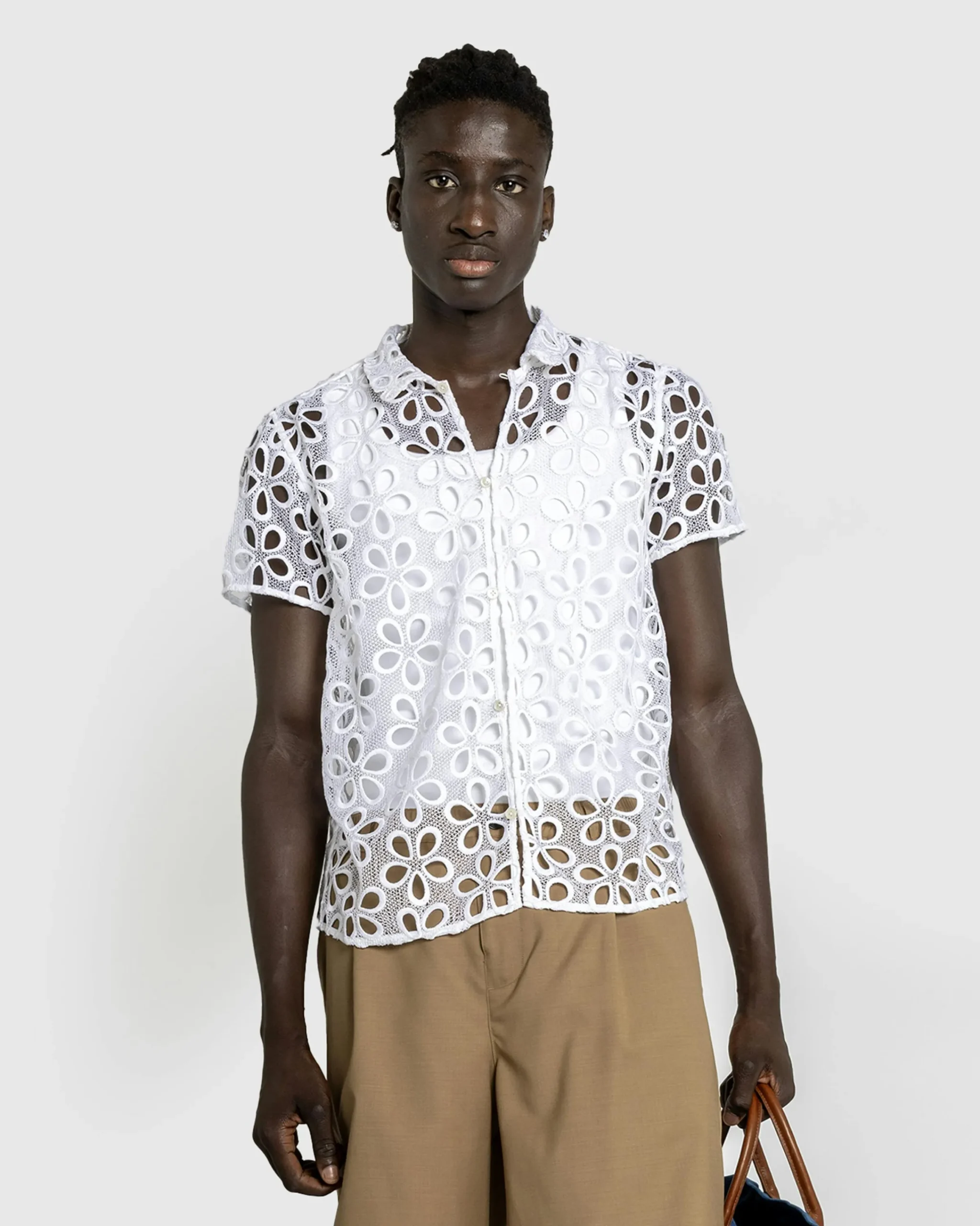 Bode Primrose Lace Short-Sleeve Shirt- Shirts
