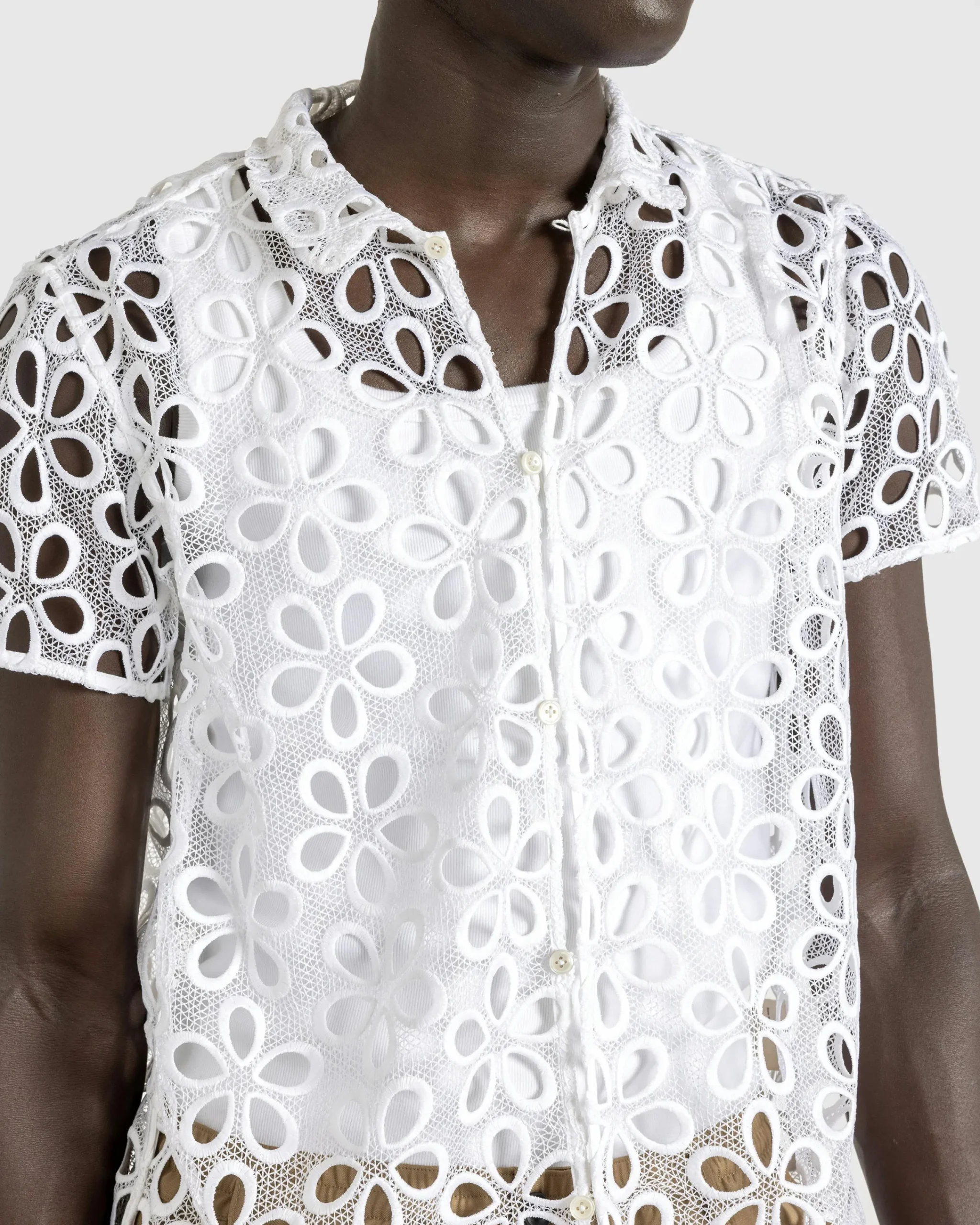 Bode Primrose Lace Short-Sleeve Shirt- Shirts