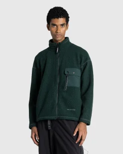 And Wander Re Wool JQ Stand Zip- Outerwear