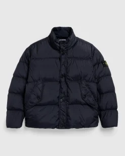 Stone Island Real Down Jacket Navy Blue- Outerwear