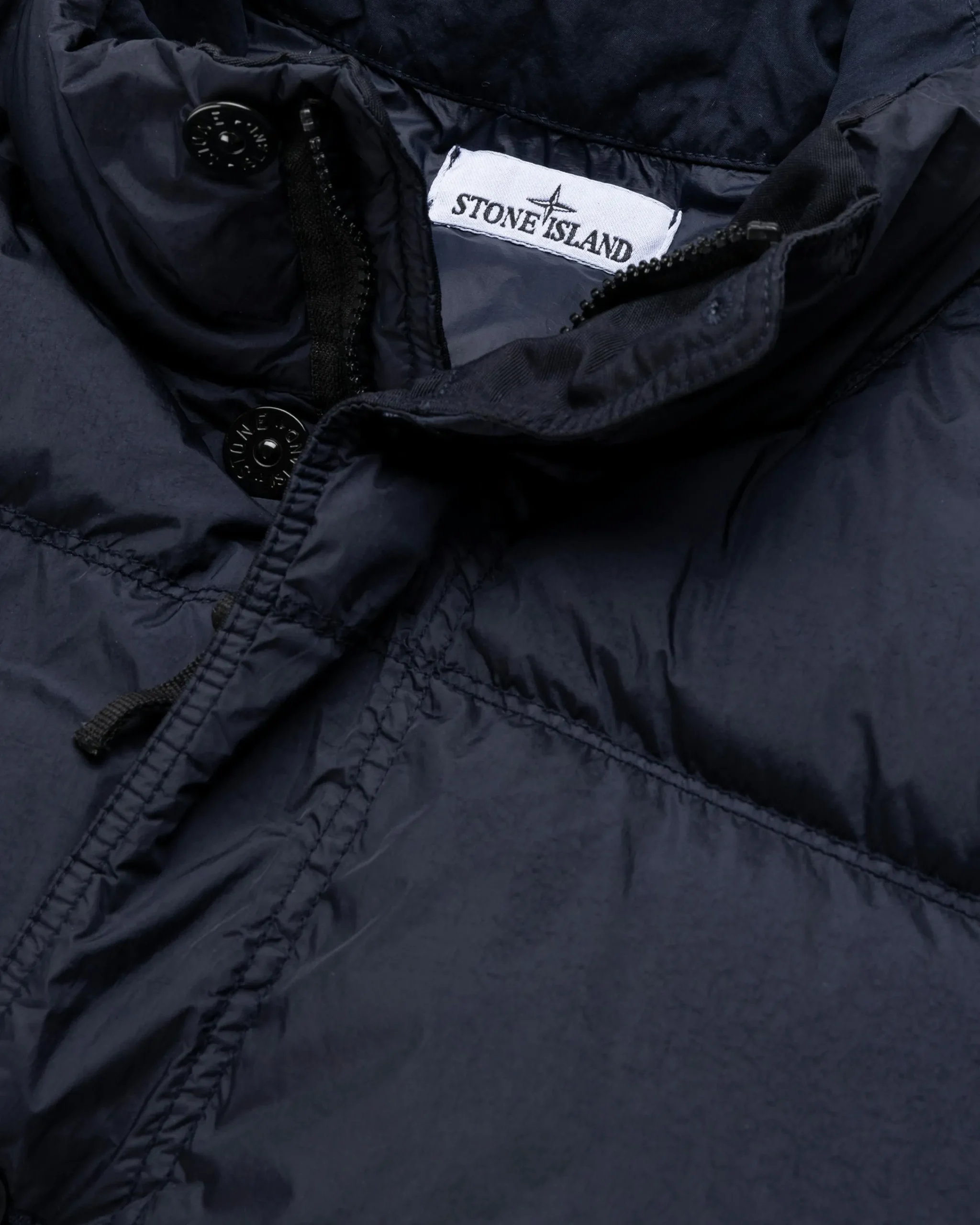 Stone Island Real Down Jacket Navy Blue- Outerwear