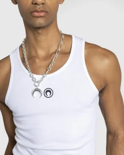 Marine Serre Recycled Pewter Moon Chain Shiny Silver- Jewelry