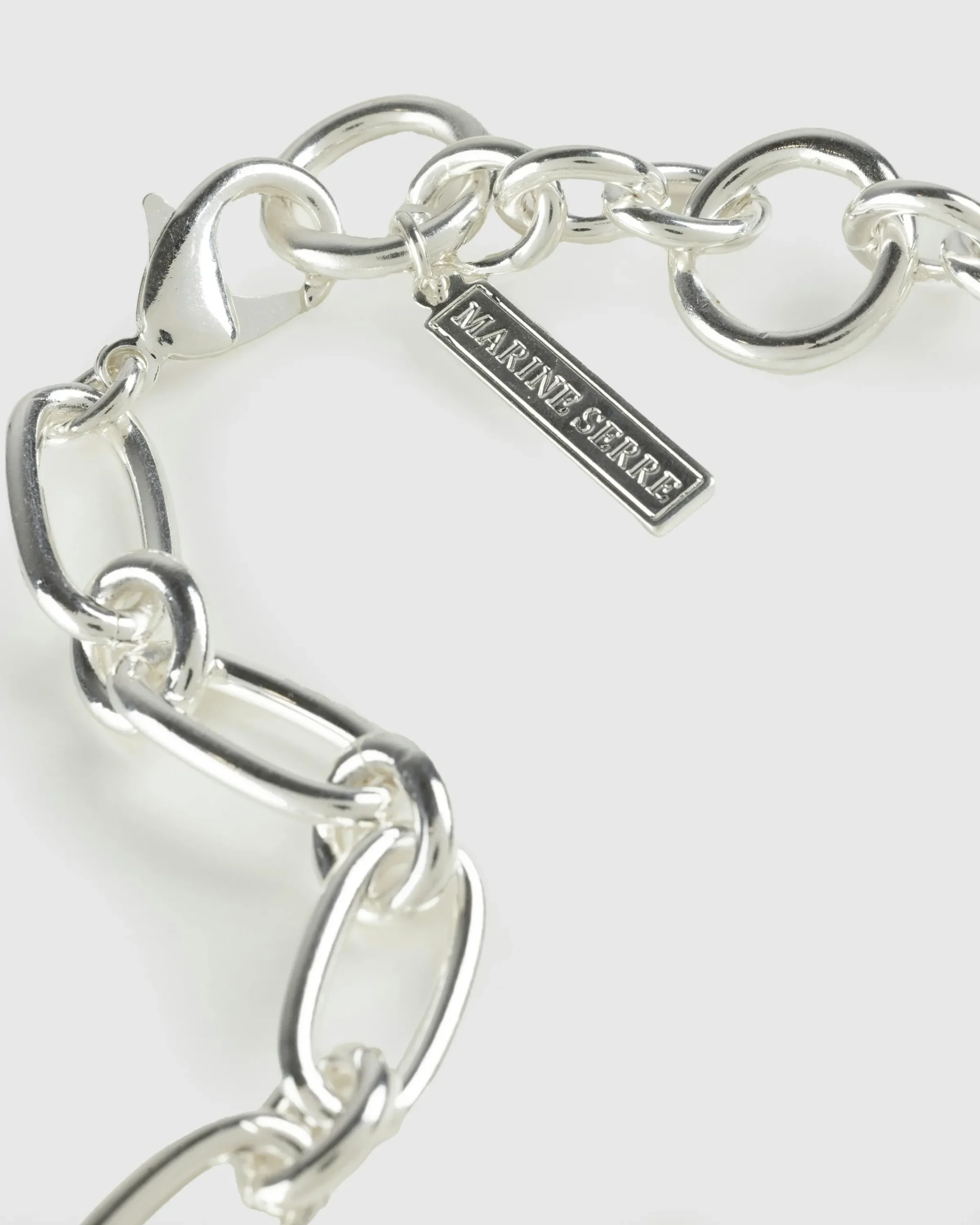 Marine Serre Recycled Pewter Moon Chain Shiny Silver- Jewelry