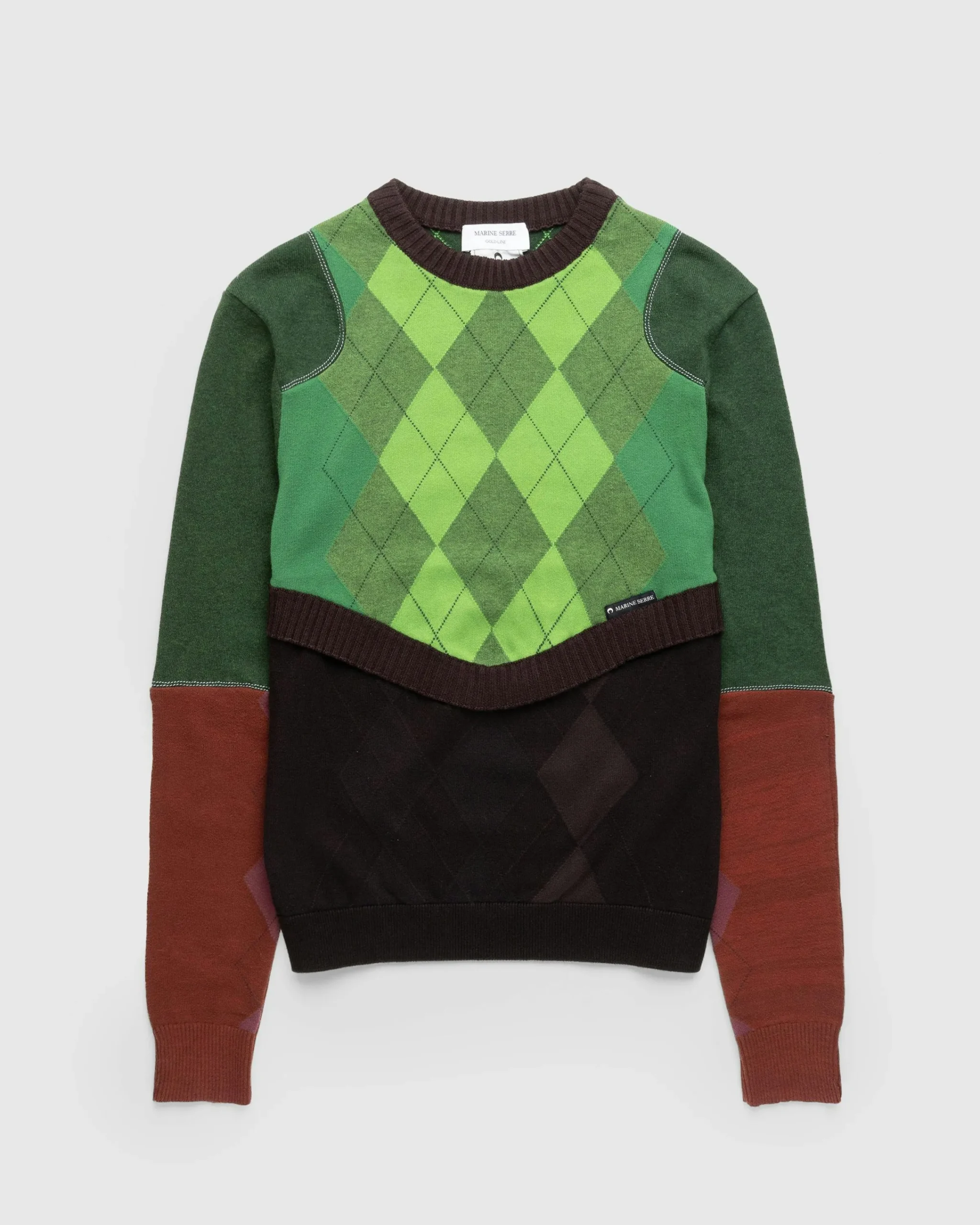 Marine Serre Regenerated Lozenge Knit Crewneck Pullover Multi- Knitwear