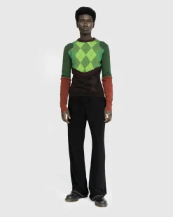 Marine Serre Regenerated Lozenge Knit Crewneck Pullover Multi- Knitwear