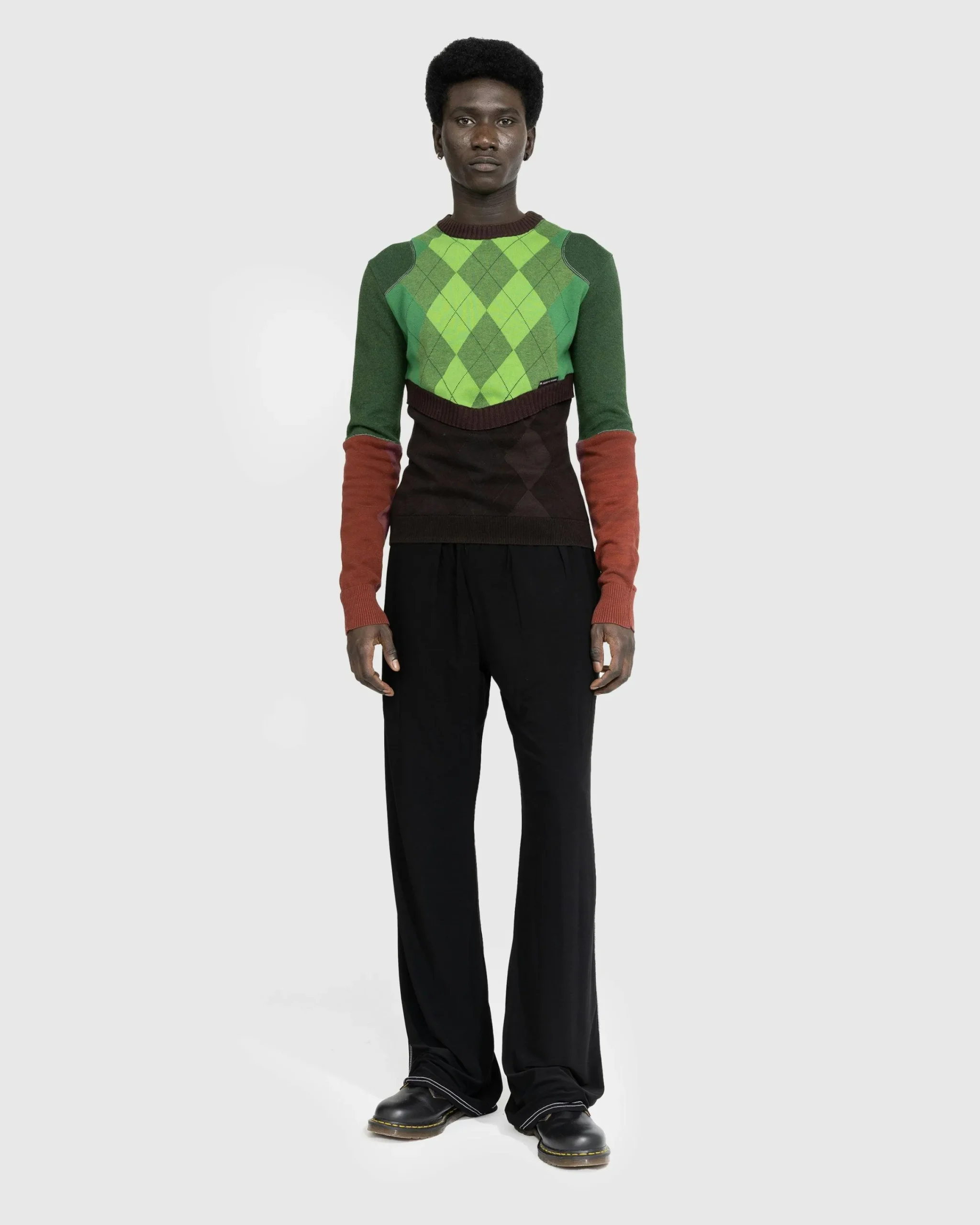 Marine Serre Regenerated Lozenge Knit Crewneck Pullover Multi- Knitwear