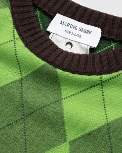 Marine Serre Regenerated Lozenge Knit Crewneck Pullover Multi- Knitwear