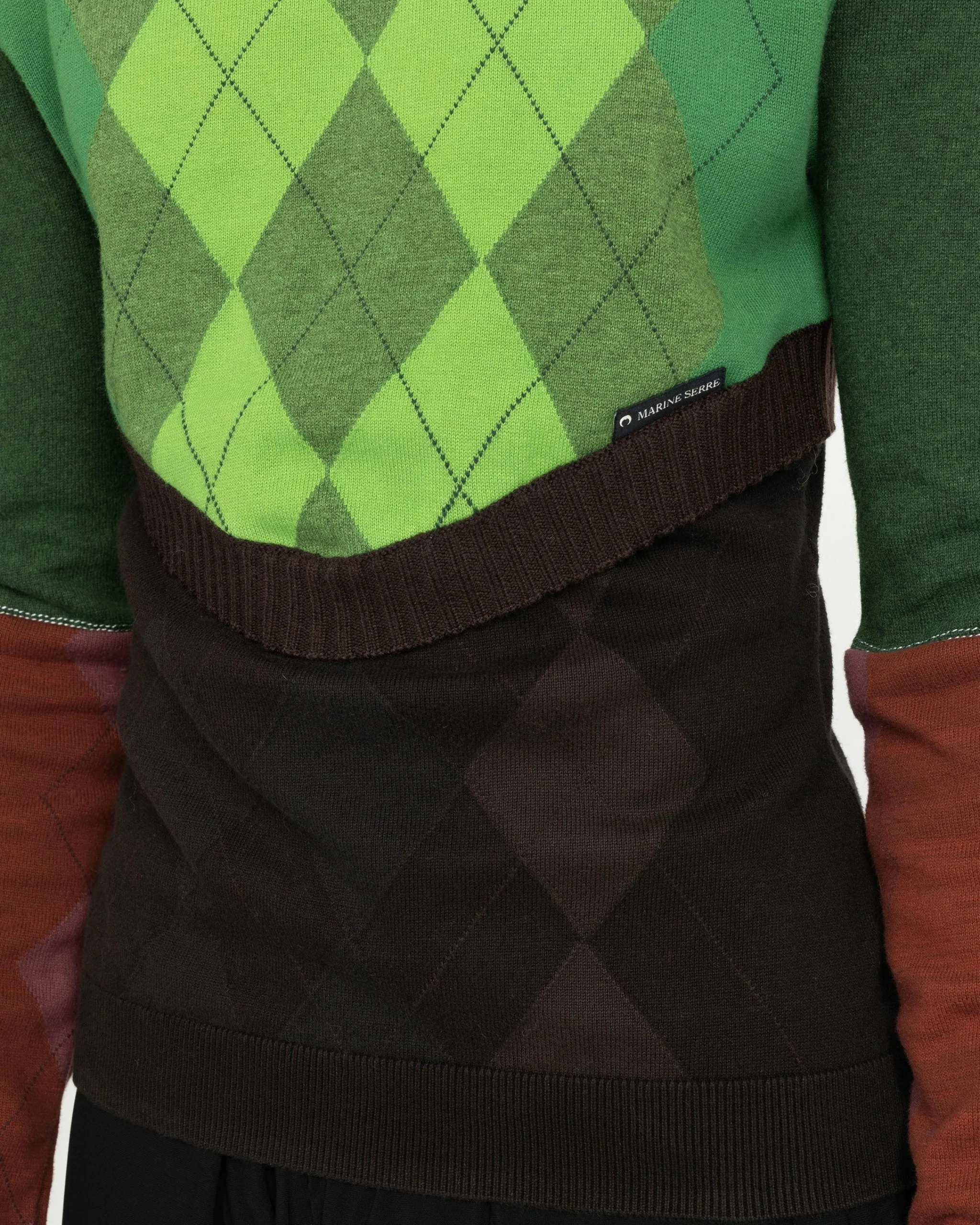 Marine Serre Regenerated Lozenge Knit Crewneck Pullover Multi- Knitwear