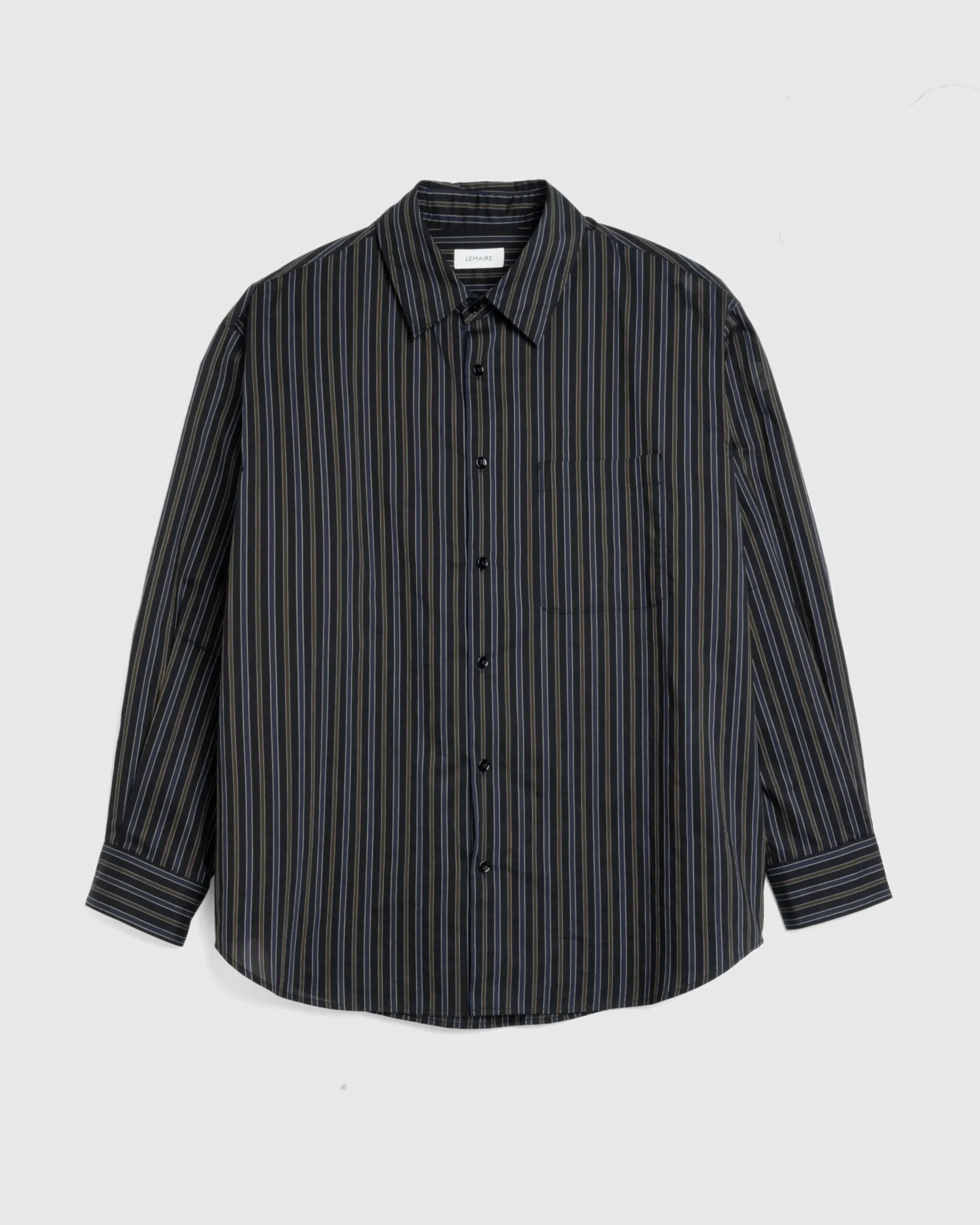 Lemaire Regular Shirt Dark Brown/Marine- Shirts