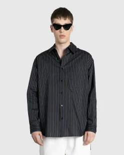 Lemaire Regular Shirt Dark Brown/Marine- Shirts