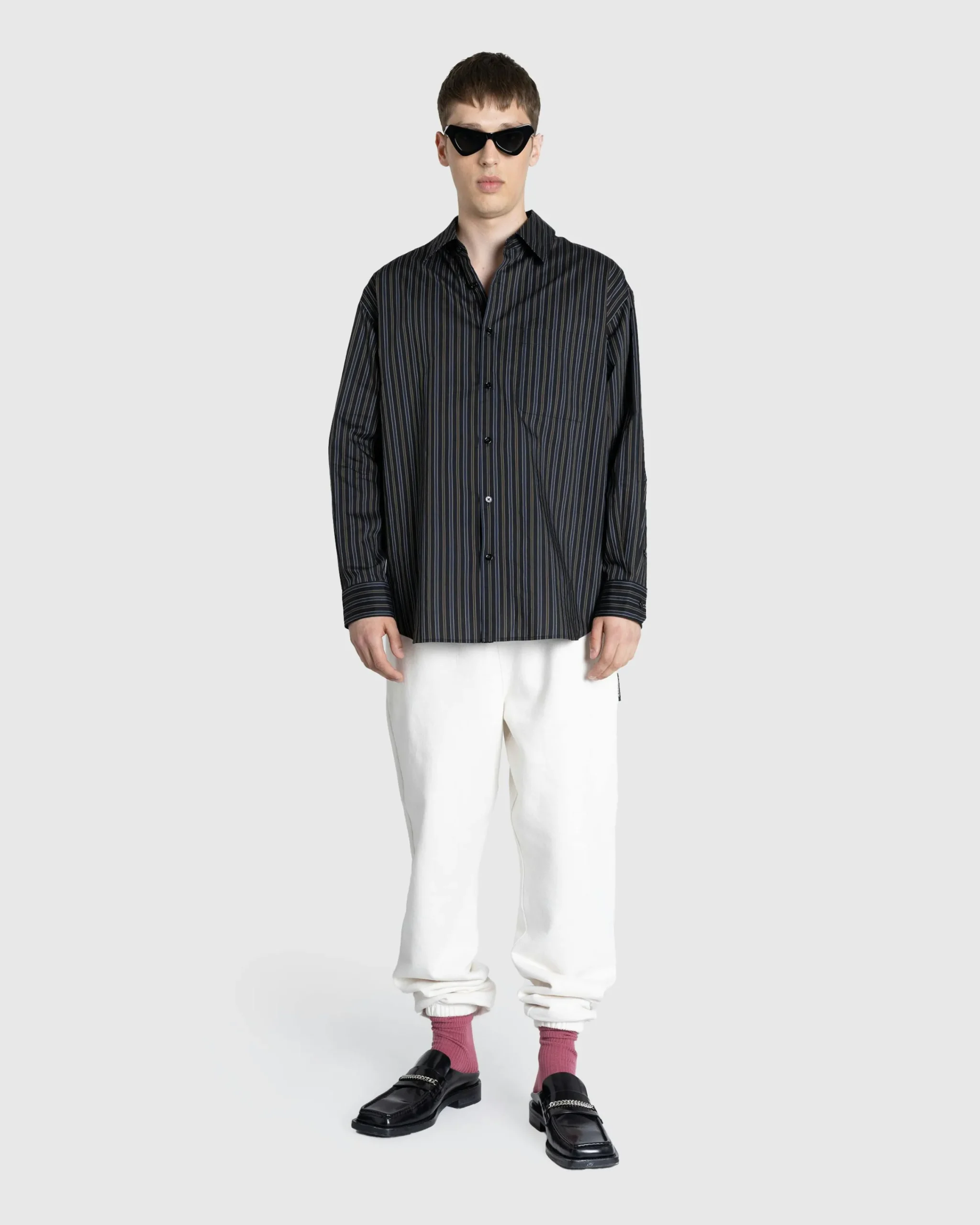 Lemaire Regular Shirt Dark Brown/Marine- Shirts
