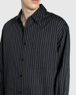 Lemaire Regular Shirt Dark Brown/Marine- Shirts