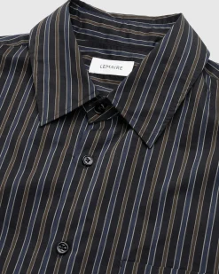 Lemaire Regular Shirt Dark Brown/Marine- Shirts