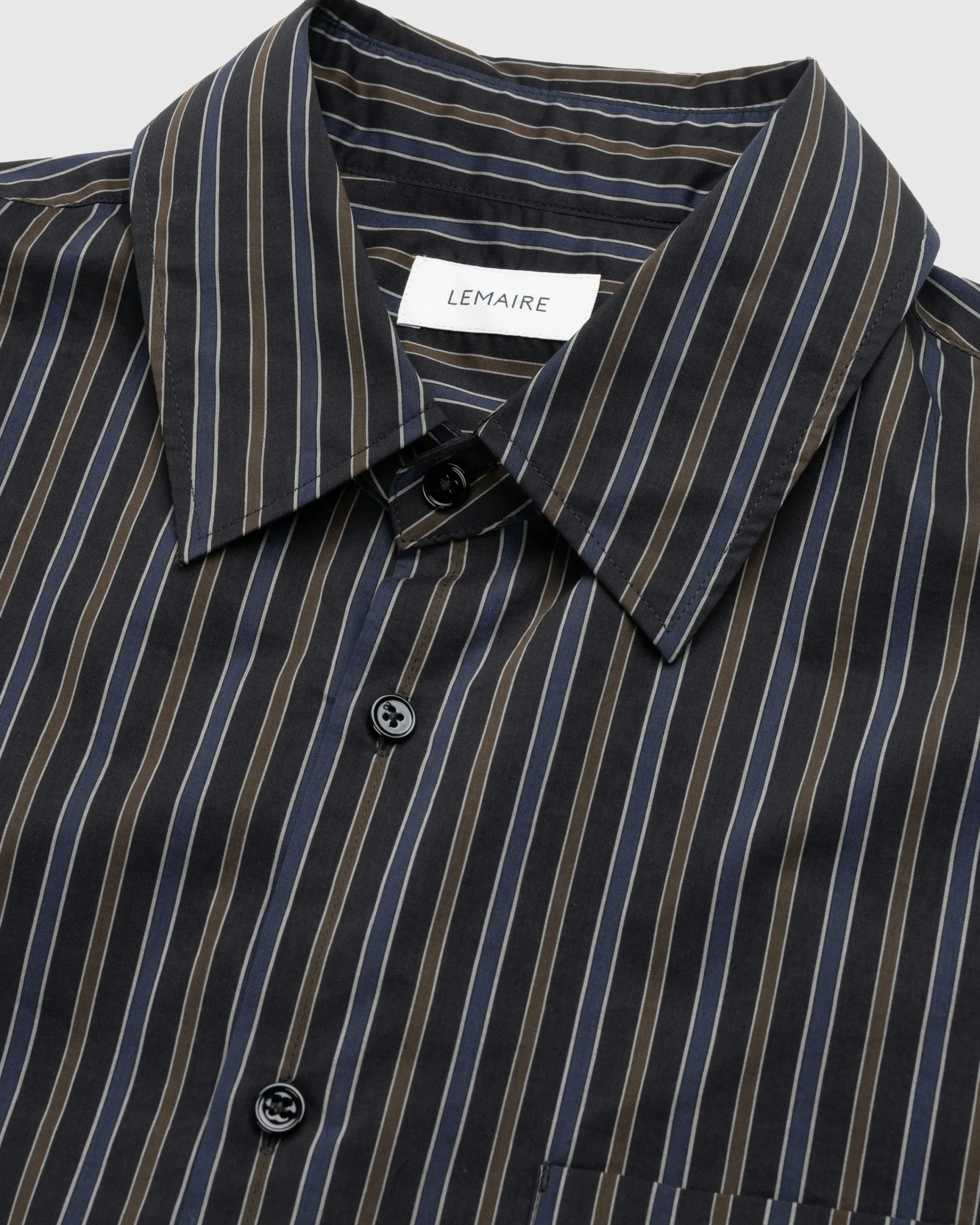 Lemaire Regular Shirt Dark Brown/Marine- Shirts