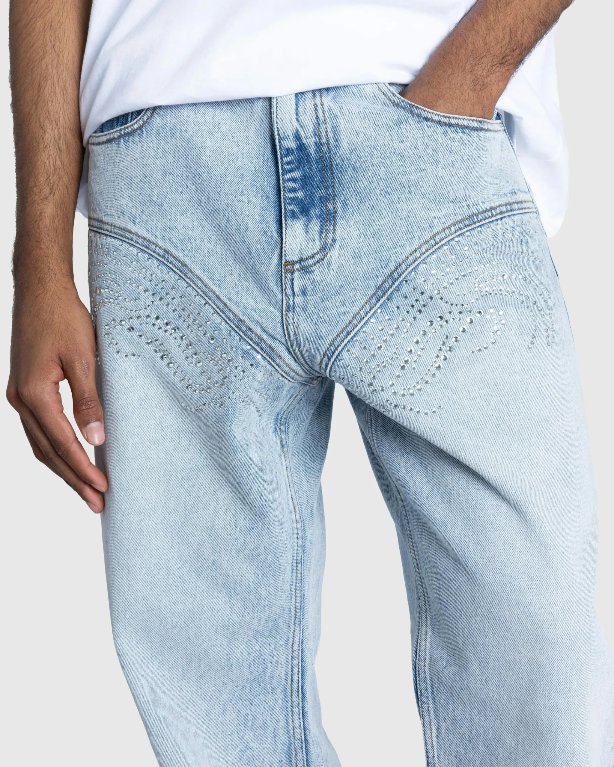 Y/Project Rhinestone Jeans Blue- Pants