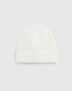 Stone Island Ribbed Wool Beanie Melange Pearl Grey- Hats