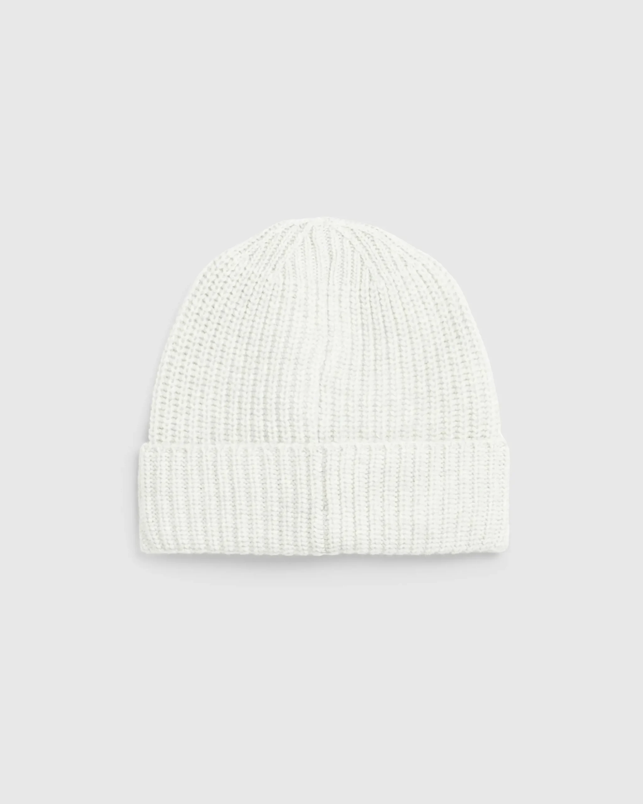 Stone Island Ribbed Wool Beanie Melange Pearl Grey- Hats