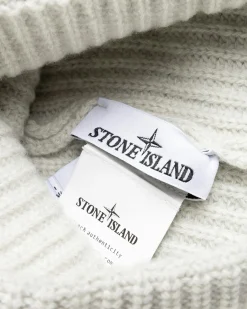 Stone Island Ribbed Wool Beanie Melange Pearl Grey- Hats
