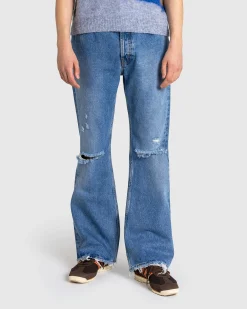 Séfr Rider Cut Jeans Trashed Mid Blue- Pants