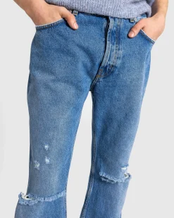 Séfr Rider Cut Jeans Trashed Mid Blue- Pants
