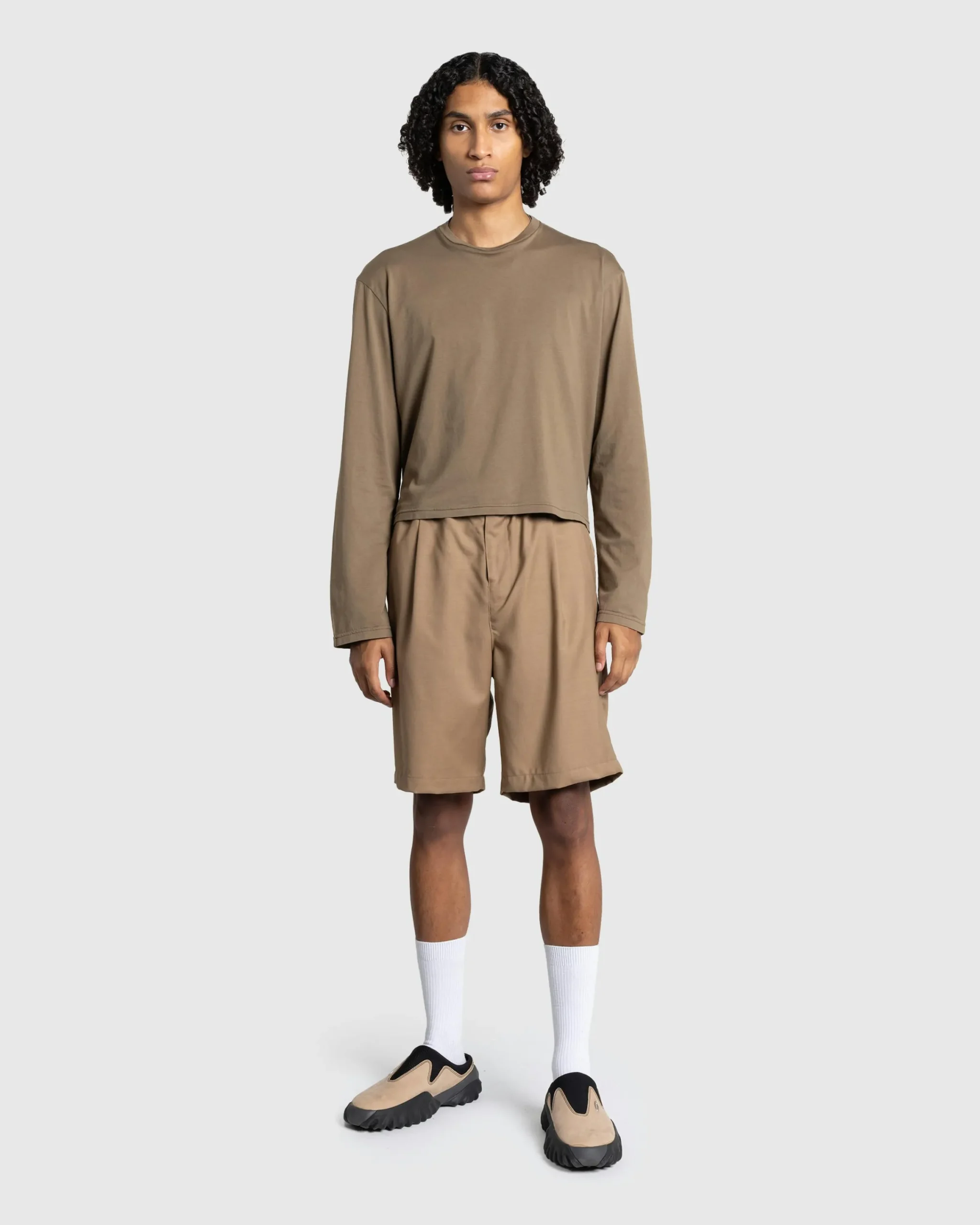 Rier Round Neck Long-Sleeve T-Shirt Castoro- Tops