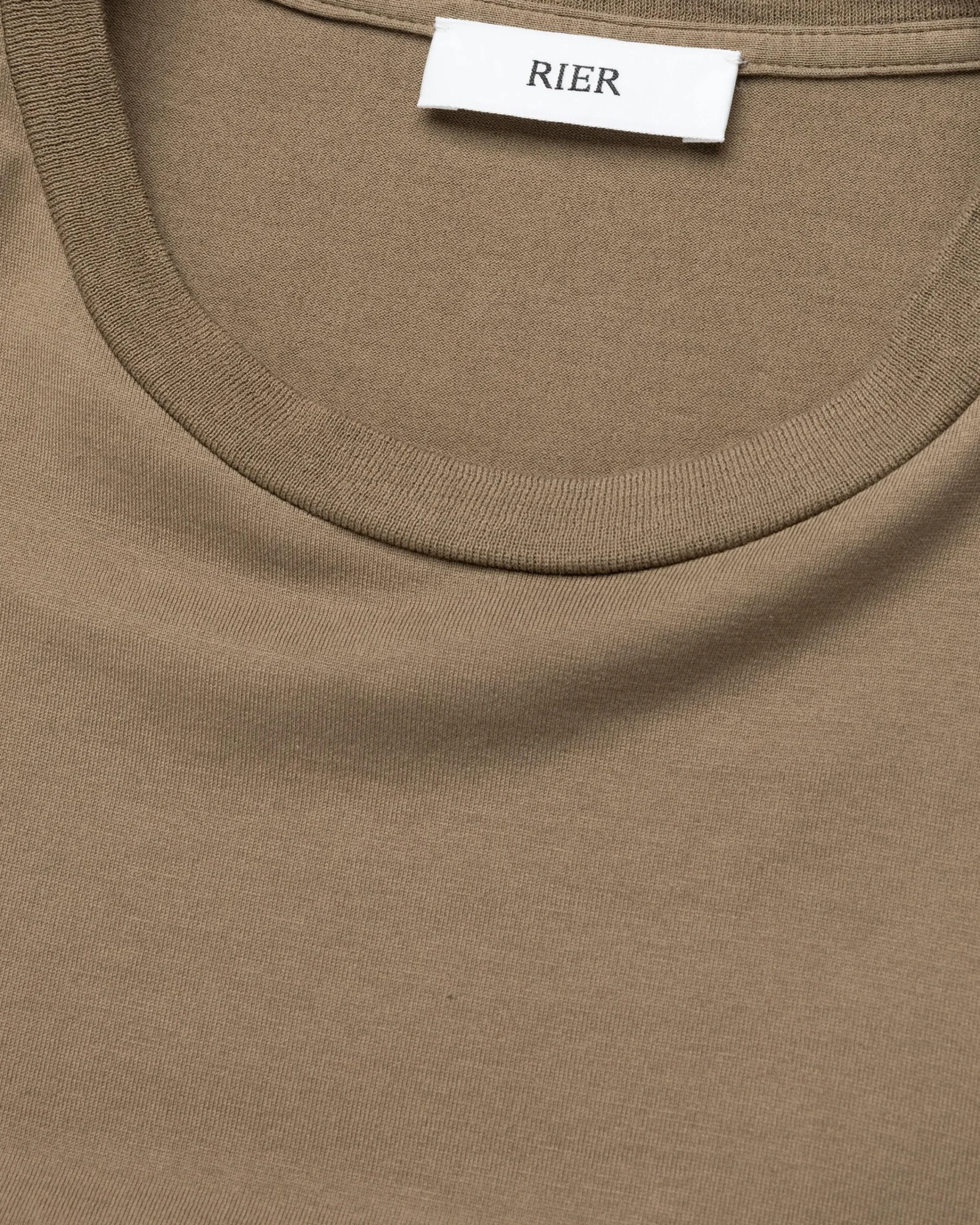 Rier Round Neck Long-Sleeve T-Shirt Castoro- Tops
