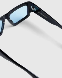 Port Tanger Sabea Black Acetate/Rif Blue Lens- Sunglasses