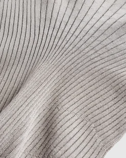 Mugler Sculpting Knit Top Grey Melange- Knitwear
