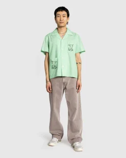 Bode See You at the Barn Short-Sleeve Shirt White/Green- Shirts