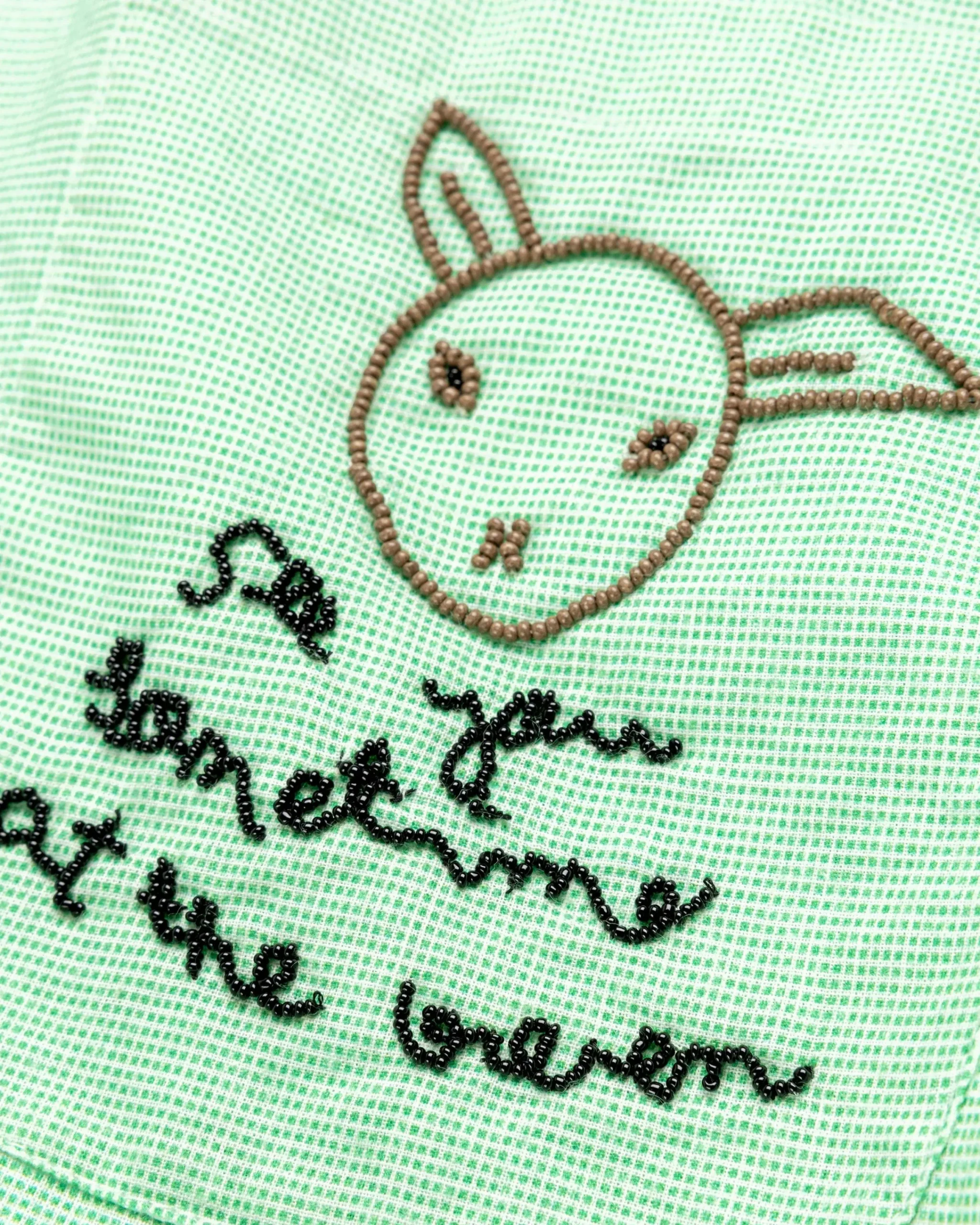 Bode See You at the Barn Short-Sleeve Shirt White/Green- Shirts