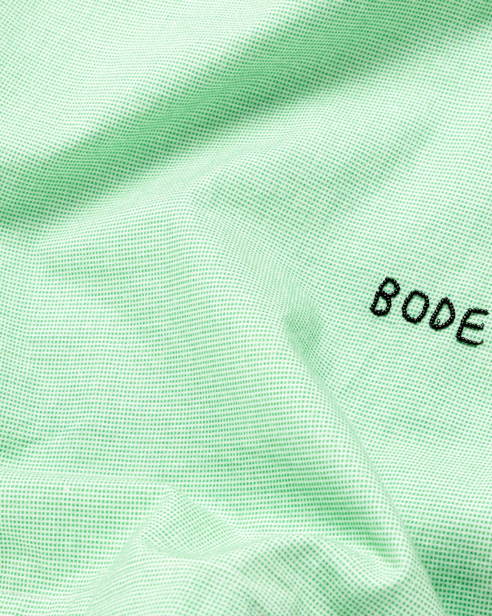 Bode See You at the Barn Short-Sleeve Shirt White/Green- Shirts